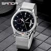 Sanda Men's Fashion Quartz Watch with Date, Three Hands, and Nail Scale