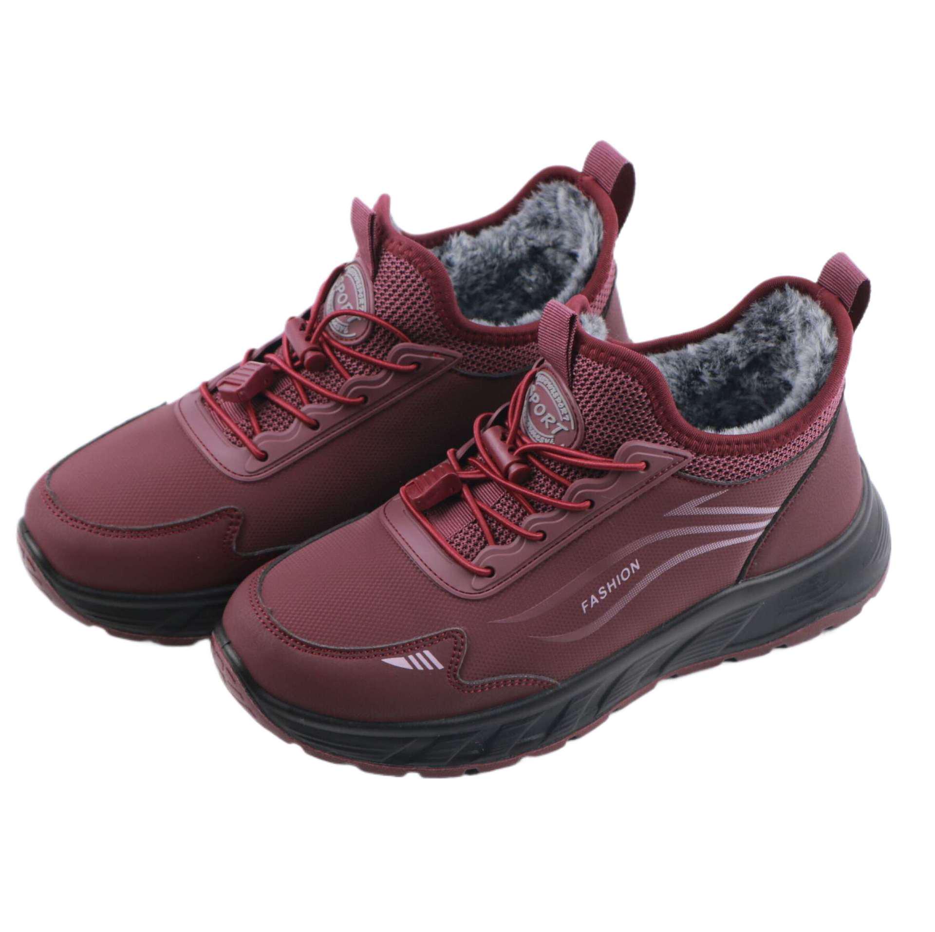 

Зимние туфли из ткани Old Beijing на бархатной подкладке для женщин: Теплые магнитно-резонансные ботинки для ходьбы для мам и пожилых людей 36 красный