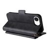 For iPhone 16e Leather Case Magnetic Closure Wallet Stand Phone Cover with Crossbody Strap