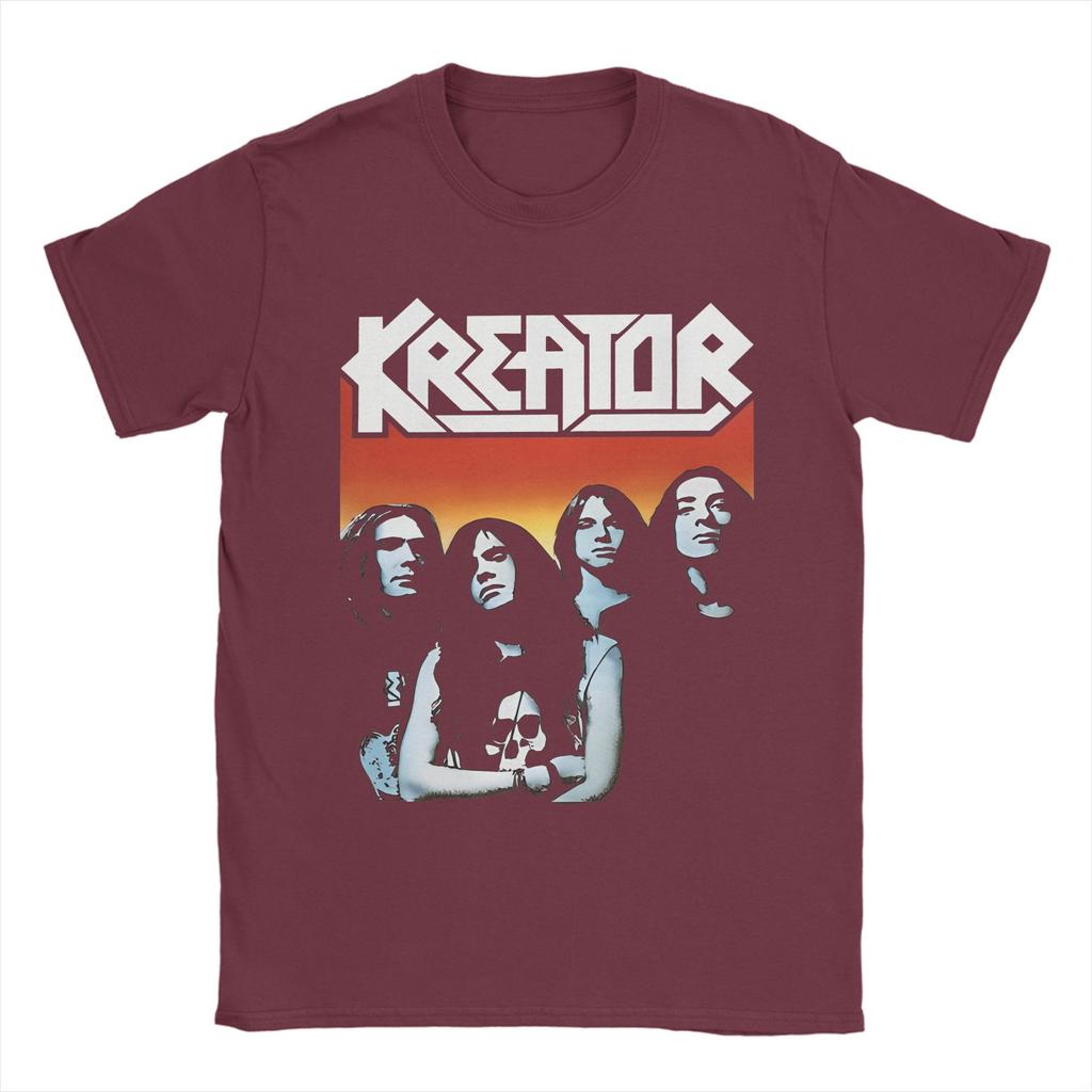 Kreator Band T-Shirt Beach  Cotton T-Shirts For Man Fashion Design Tee Shirt Short Sleeve Vintage Tees