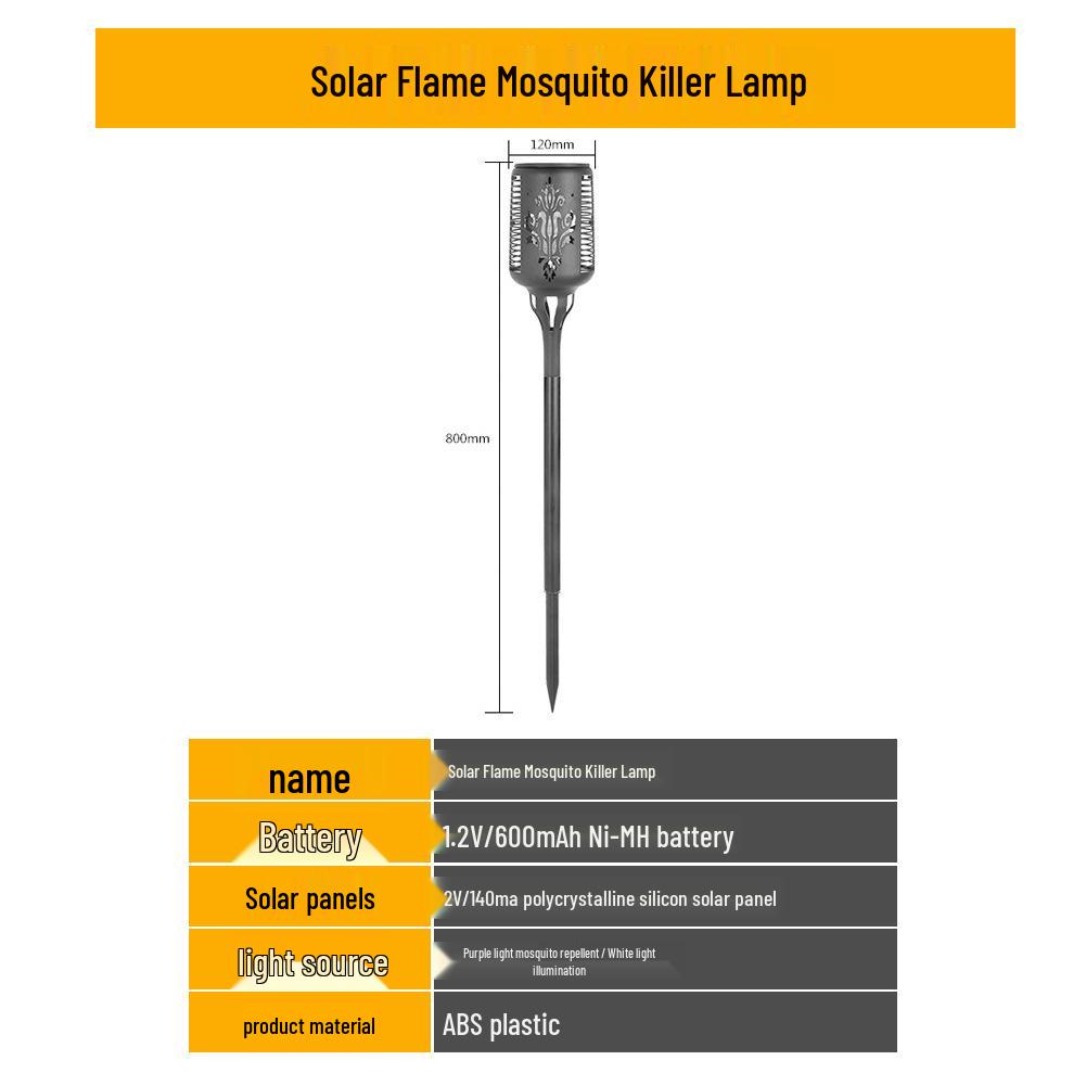 Waterproof Solar Electric Mosquito Killer Lamp for Outdoor Garden Use