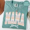 Comfort Colors Mama Shirt, Checkered Mom Shirt, New Mothers Day Tshirt, Cute Gift For Mom, Trendy Tee, Pregnancy Reveal