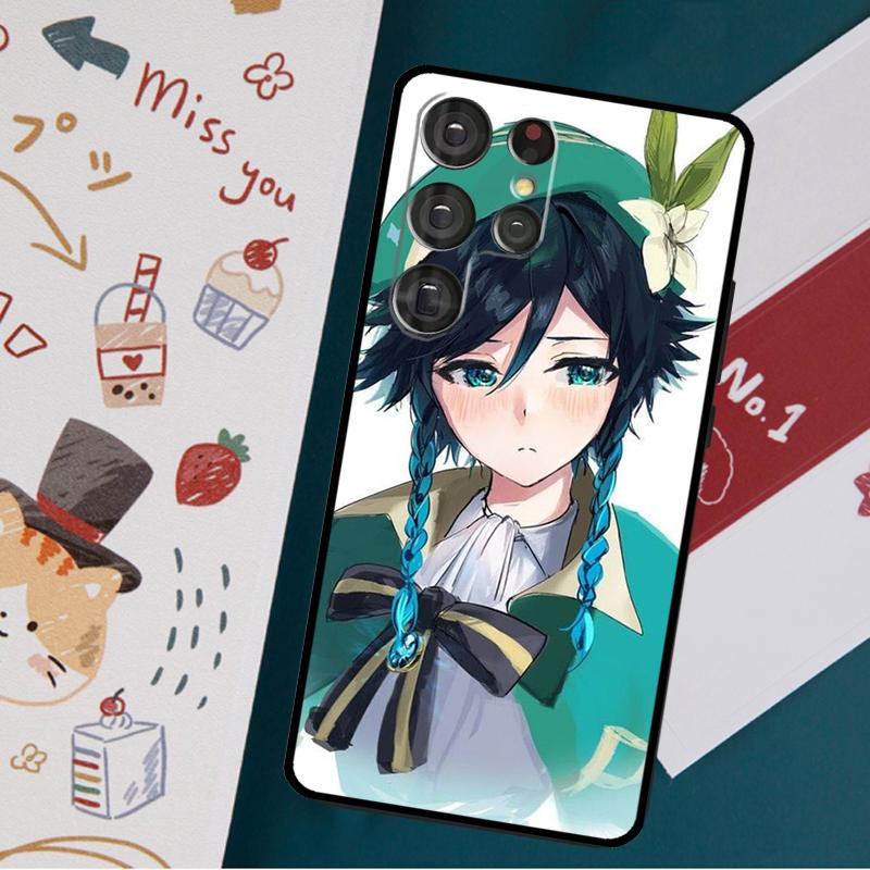 Husa de telefon Genshin Impact Venti pentru Samsung Galaxy S23 S21 S22 Ultra S8 S9 S10 Note 10 Plus S20 FE Cover