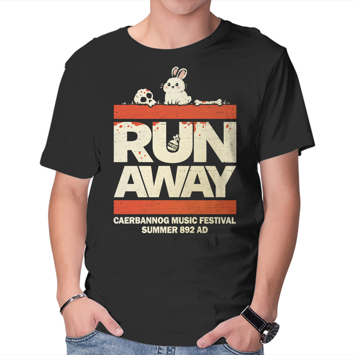 Unisex Crew Neck T-Shirt Caerbannog Music Festival Graphic Short Sleeve Casual Tee XXL