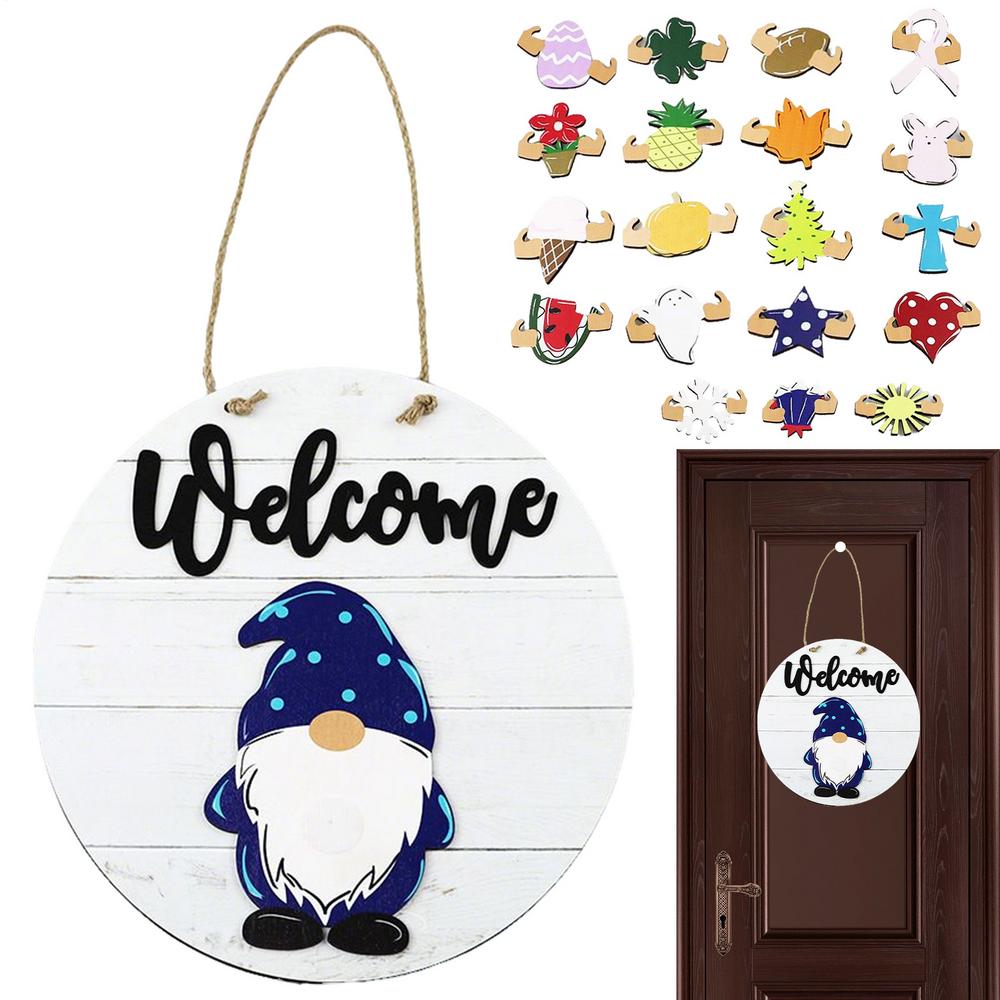 Welcome Sign For Front Door Wooden Magnetic Gnome Home Decor Rustic Welcome Front Door Sign For Indoor Wall Window Living Room