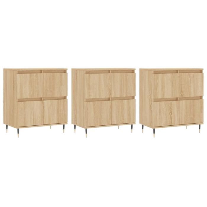 VidaXL Buffets 3 pcs Chêne sonoma Bois d'ingénierie 3190192