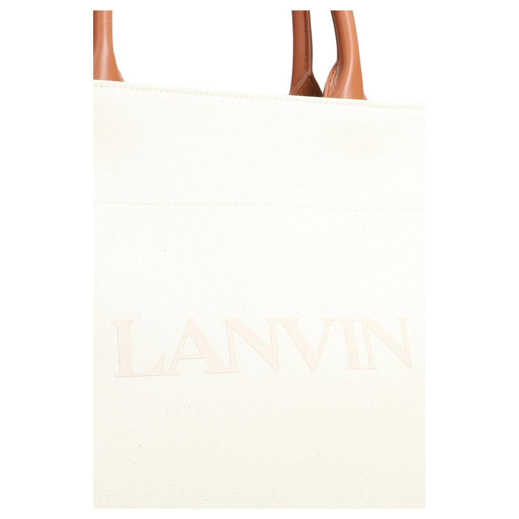 Lanvin MM Tote Bag With Strap Off White Women Bags LW-BGTC00-CANV-P23-001