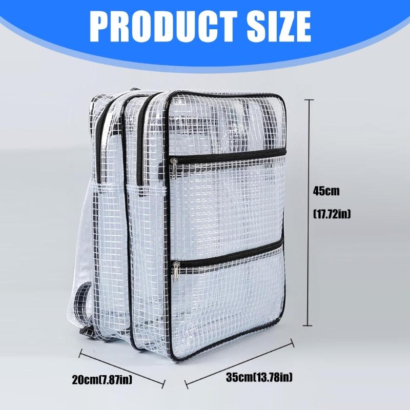 Industrial Grade 18Inch Anti Statics PVC Tool Backpack Heavy Duty Clear Mesh Compartments For Electronics Technicians