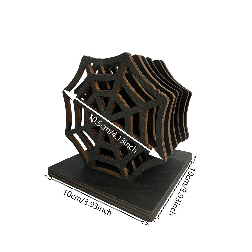 Wooden Coaster for Halloween Halloween Coaster Halloween Spider Web Coasters Durable Hollow Wooden Table Placemats for Home