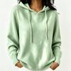 Hooded Knitted Hoodie Women's Autumn/Winter Hoodie Drawstring Pocket Sweater Women's Casual Solid Color Women