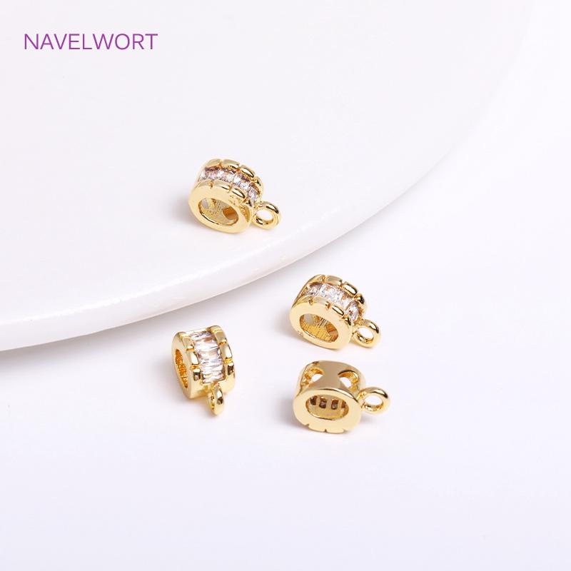 Multi Shapes Pendant Bail Connectors,18K Gold Plated Inlaid Zircon Pendant Clasps For Jewelry Making,Spacer Beads Accessories