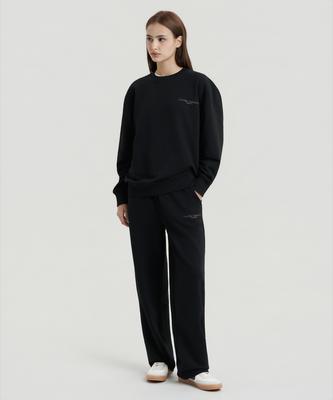 Delma W Wellness Club Semi-Wide Sweatpants - Black