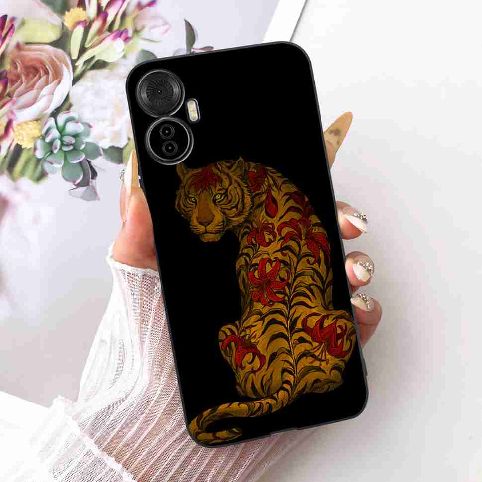 For Itel S18 Pro 6.6" Case Simple Style Pop Patterns Silicone TPU Black Cover Shockproof For ITEL S18 Pro S18pro Phone Cases