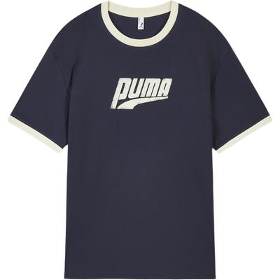 Puma Easy Miles Ss Ringer Crew Neck Loose Fit Short Sleeve T-Shirt Unisex Tops 636294-16