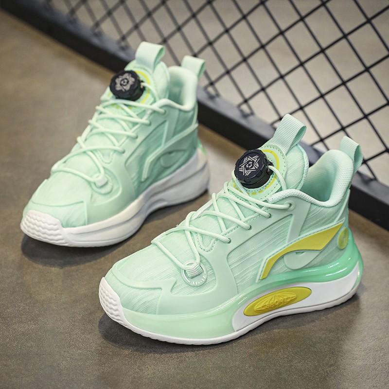Children's sports shoes luminous casual trendy shoes breathable mesh basketball shoes student teenager rotating buckle running shoes