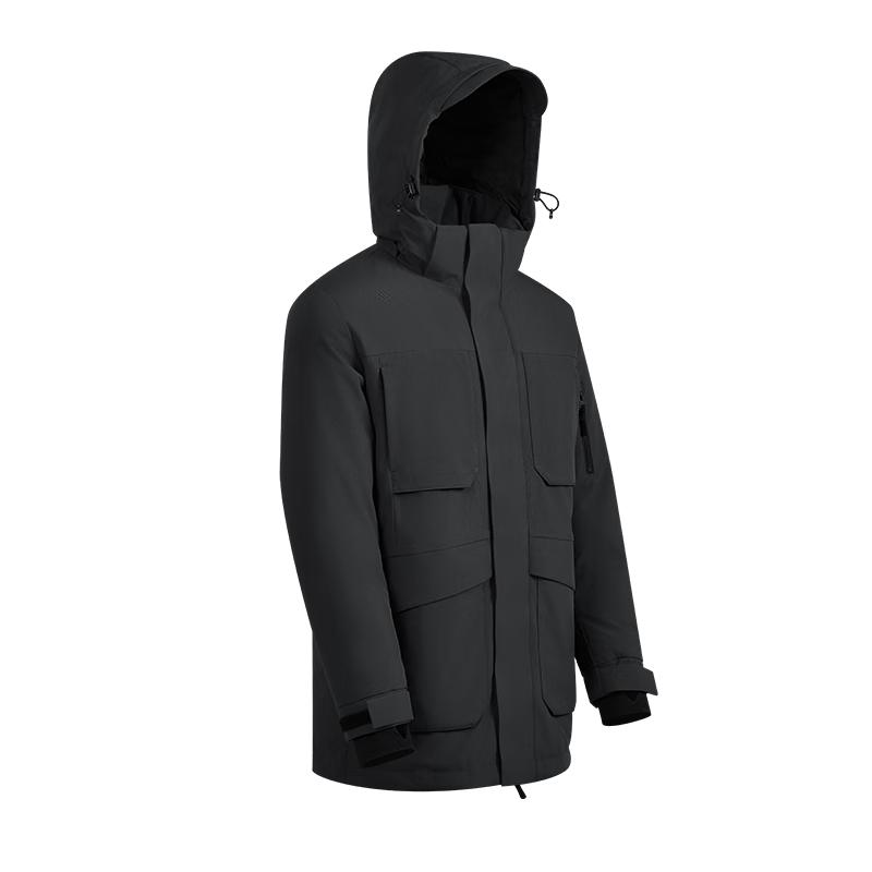 JD Jingzao Men's Hooded Mid-Length Down Parka