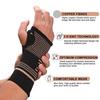 Getinfit 1Pcs Copper Wrist Support Breathable Nylon Knit Elastic Compression Sports Palm Brace Unisex