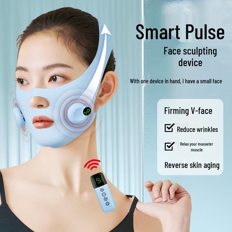 EMS Slimming V-Face Massager: Facial Lifting & Firming Device to Improve Masseter Muscles & Nasolabial Folds.