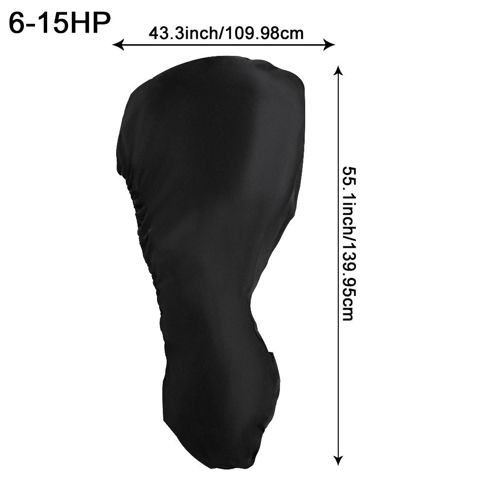 2Pcs 0-350HP Outboard Motor Covers Black Waterproof 600D Heavy Duty Motor Hood Cover Boat Engine Covers