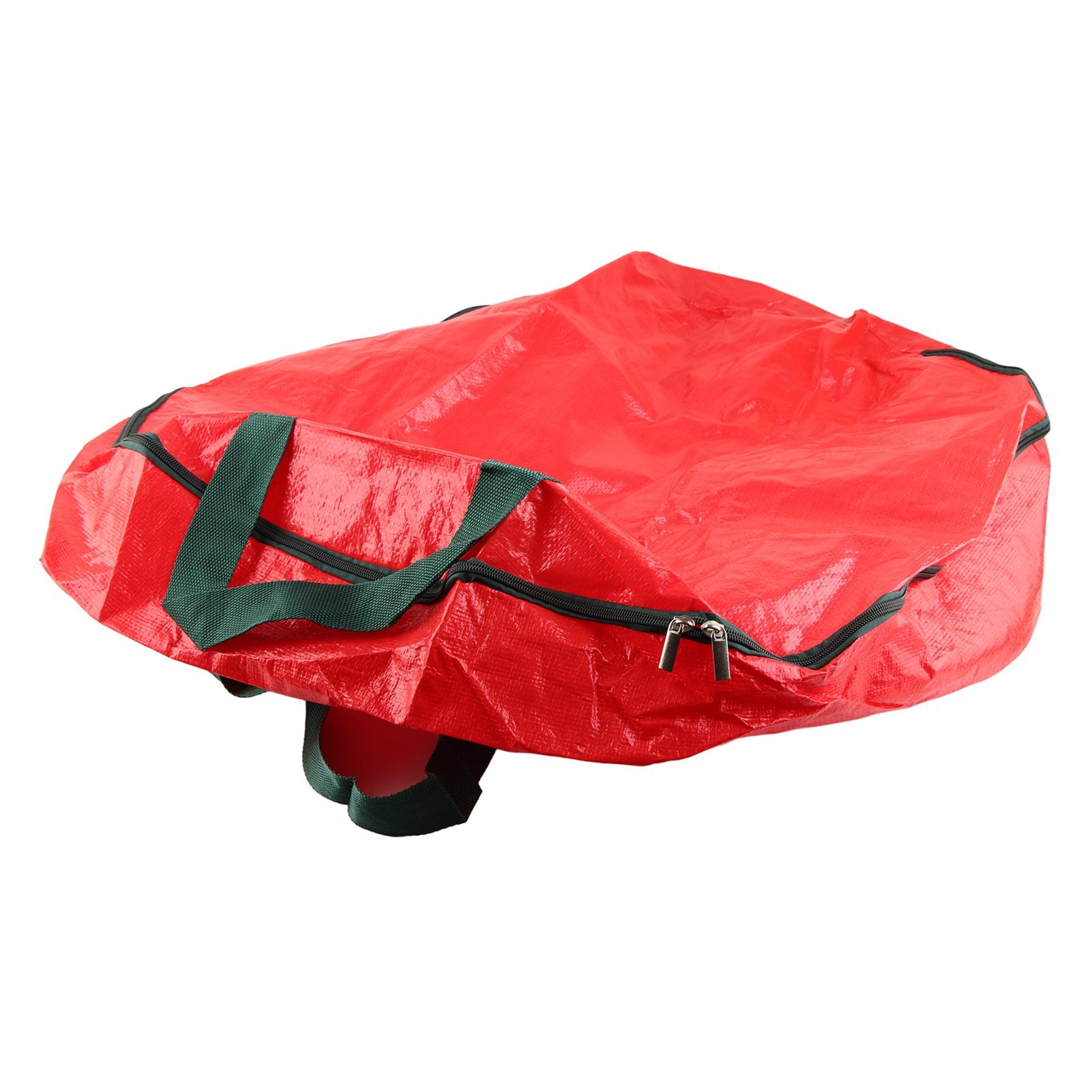 Сумка для хранения рождественского венка Пылезащитный красный контейнер для праздничного венка