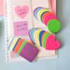 PET Heart-Shaped Fluorescent Sticky Note Tabs: 160 Colorful, Repositionable Sheets