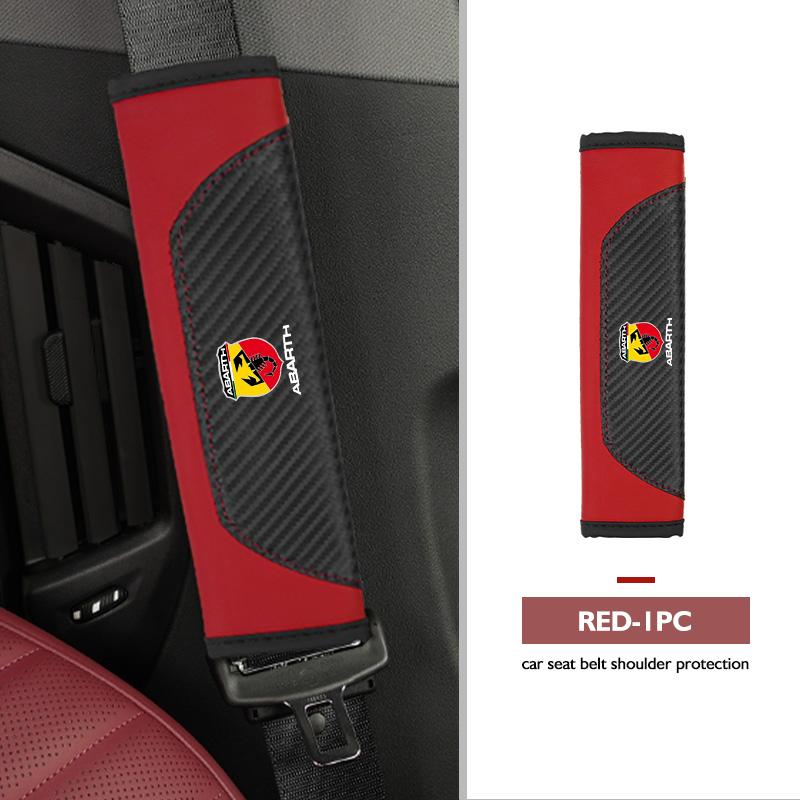 For Abarth Car Seat Shoulder Belt Cover Safety Belt Protector Pad Auto Interior Accessories FIAT 500 Doblo Tipo FR Panda Argo
