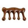 Gold Thread Green Sandalwood Meridian Comb - Five Teeth for Scalp & Neck Massage