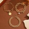 European and American Multi-layer Stacked Metal Bracelet Set, Simple and Versatile Alloy Pendant, High-end Jewelry Accessories Women