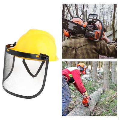 Écran facial de casque de sécurité forestière avec visière en maille pour la protection professionnelle du travail du bois