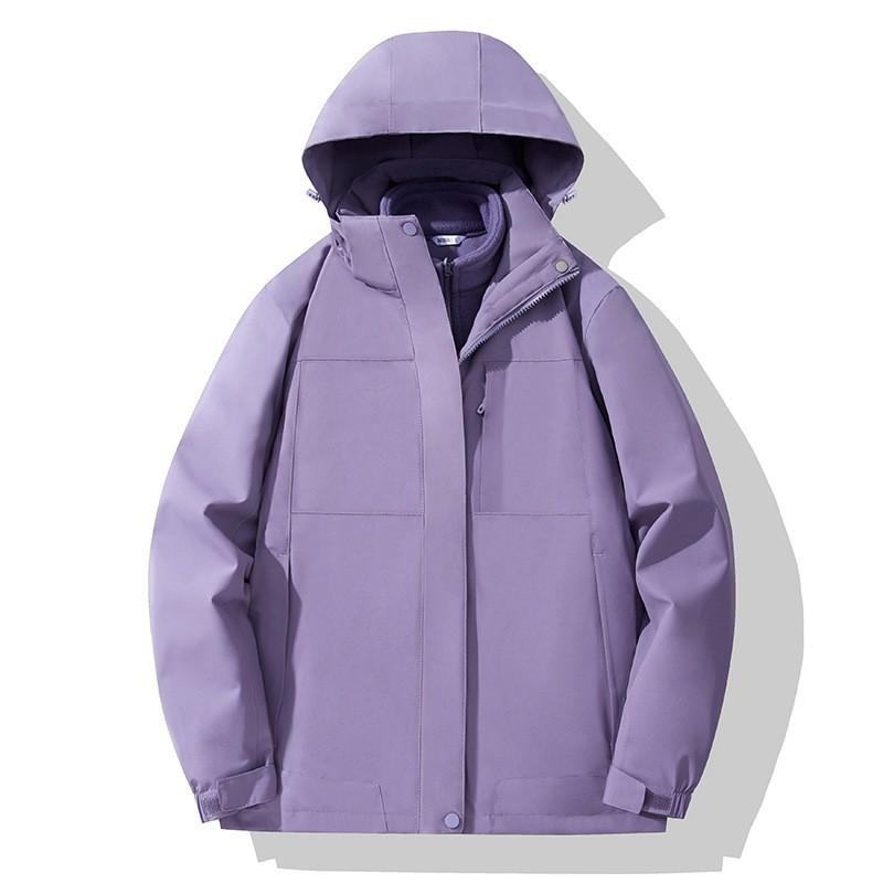 Men Women 3-in-1 Winter Outdoor Jacket With Removable Fleece Liner Windproof Waterproof Hooded Parka Hiking Camping Skiing