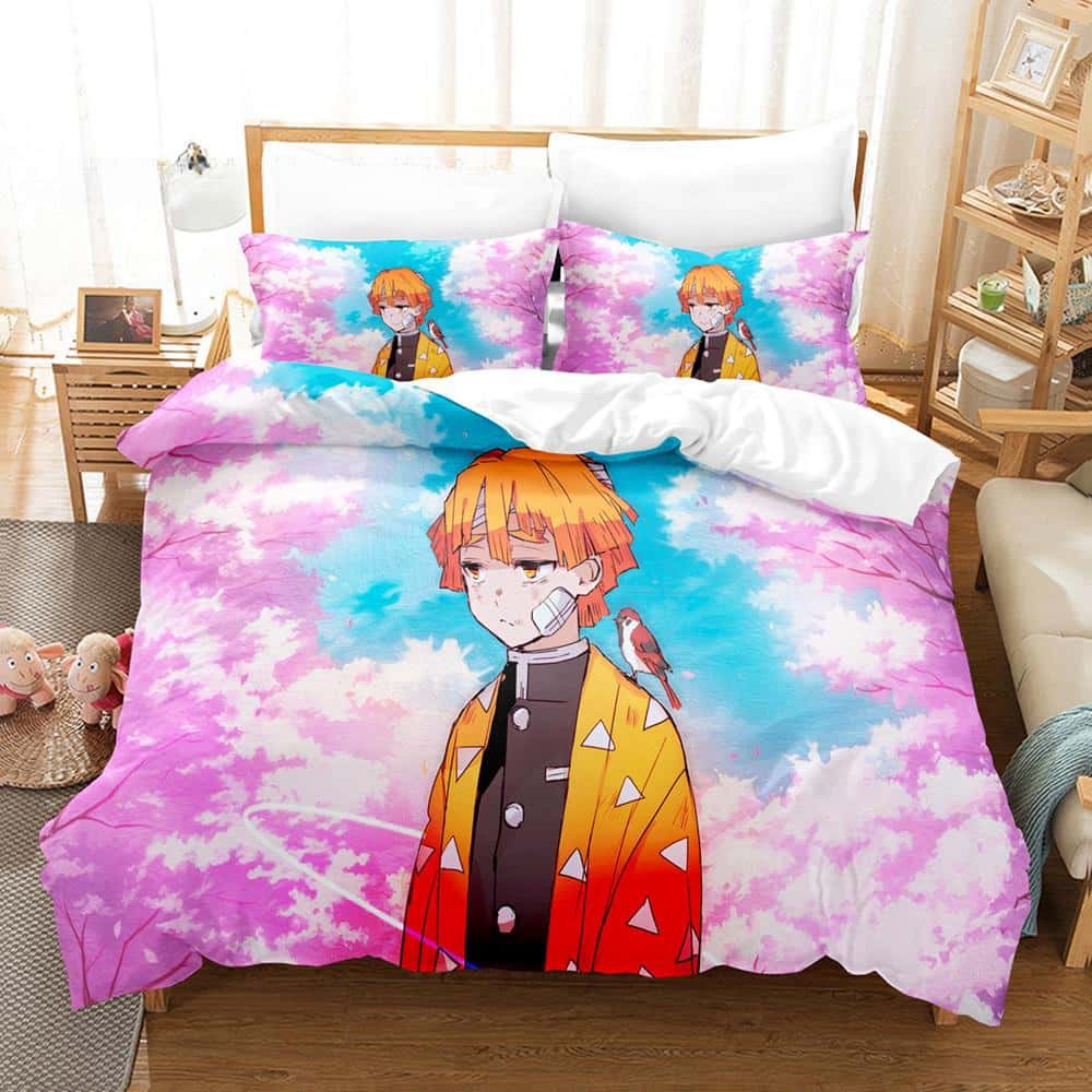Fashion Anime Demon Slayer Bedding Collection Single Twin Full Queen King Size Bed Collection Adult Kid Bedroom Duvet Cover Collection Home Textiles