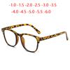 Rivets Square Nearsighted Glasses Finished Women Men Leopard Frame Student Myopes Lunettes 0 -1.0 -1.5 -2.0 -2.5 -3.0 To -6.0