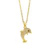 Sparkling Full Diamond Dolphin Necklace - Women's Fashionable Clavicle Chain Accessory