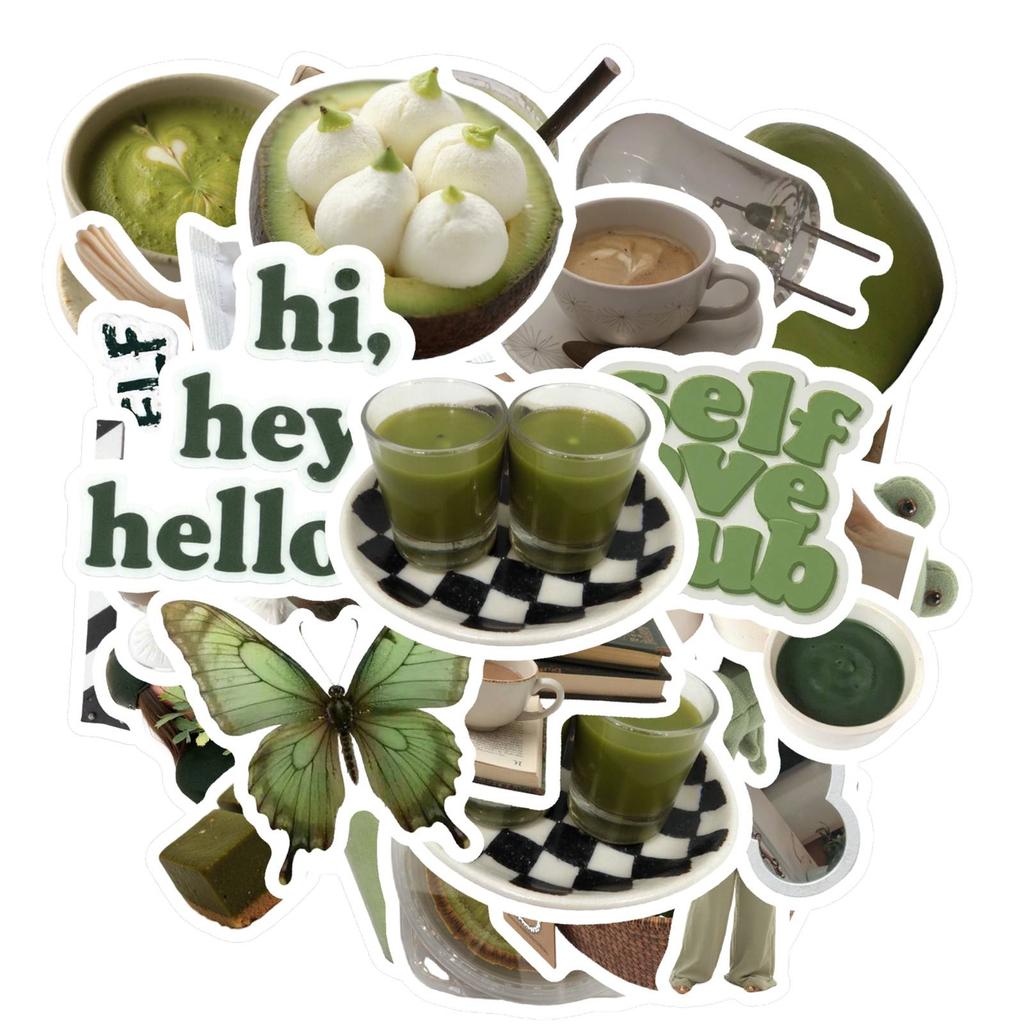 35pcs Minimalist Garden Stickers Natural Greenery Stickers Green Decals For Notebook Luggage Mobile Phone Cup Suitcase