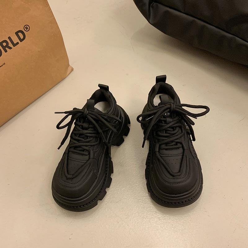 

Cowhide version versatile little white shoes heightened thick baseplate shoes women s new autumn muffin casual sports dad shoes 40