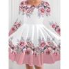 Vestido Casual para Niña con Estampado de Flores 3D, Cuello Redondo y Mangas Largas, Vestido de Princesa para Niña