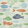 Outdoor Dekostoffe Oxford - Motiv Gezeichneter Fisch