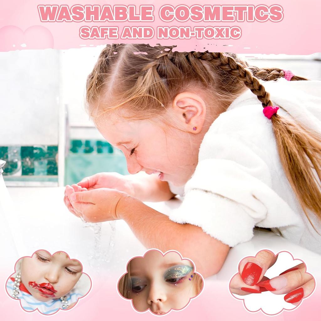 Kids Makeup Kit for Girl - Kids Makeup Kit Toys for Girls, Play Real Makeup Girls Toys, Washable Make Up for Little Girls