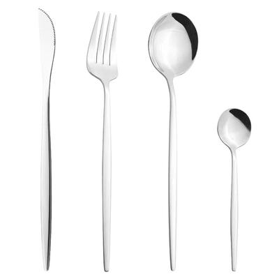 4st Western Colorful servisset rostfritt stål bestick middagsset knivgaffel kaffesked Silverservis köksservis set