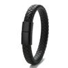 Herren Retro Geflochtenes Lederarmband mit Magnetschnalle