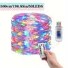 Dimmable USB Copper Wire Fairy String Lights with Remote Control RGB Lamp for Bedroom Ceiling Wedding Christmas Party Home Decor