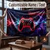 Game Controller Theme Throw Blanket Custom Name Text Personalized Blanket Soft Cozy Blanket for Home Sofa Bed