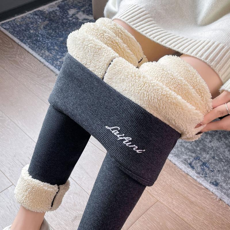 Quality Fleece Leggings Women's Wear Autumn and Winter High-waisted Thickened Lamb Fleece Extra Thick Thermal Cotton Pants