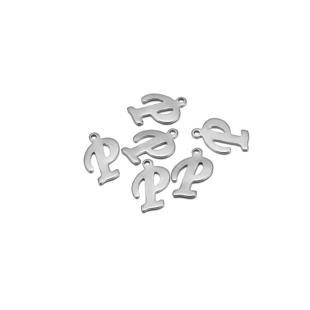 50pcs Stainless Steel Cursive Font 26 Letter Pendant Alphabet Charms Necklace Pendant DIY Jewelry Bracelet Making Earrings Craft