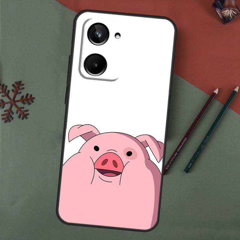 Cute PINK Kawai Pig Case For Realme C67 C51 C75 C63 C61 C65 C55 C53 C35 C71 11 12 13 14 Pro Plus GT6 GT7 15 Pro