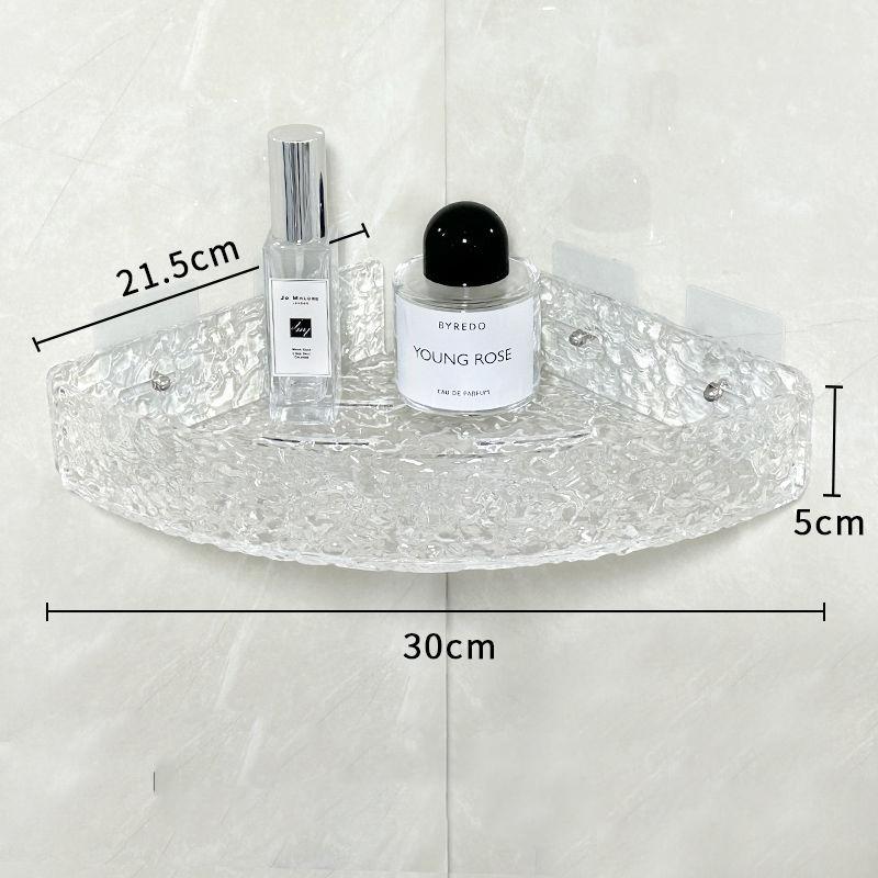 Wall Mounted Acrylic Bathroom Corner Shelf,Acrylic Bathroom Rack,Floating Shower Corner Shelf,Shower Shelf for Storage & Display
