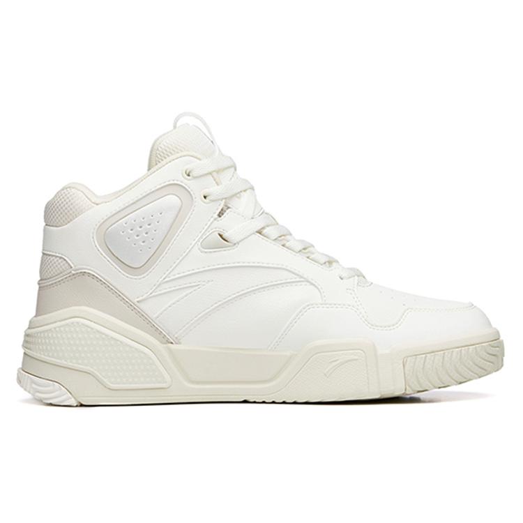 Anta Life Collection, Flame Slip Resistant Abrasion Resistant High Top Skateboard Shoes Men's White Gray 112238090R-1
