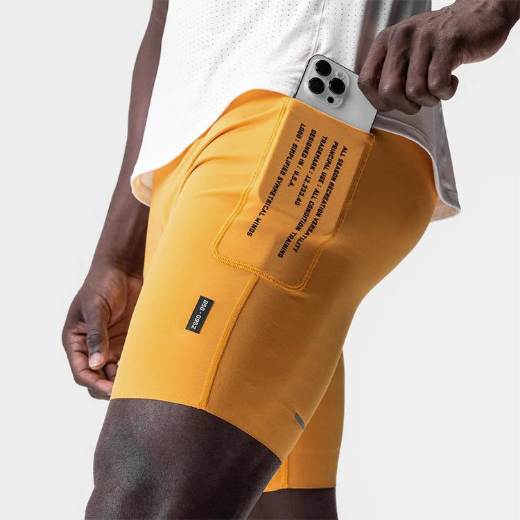 Men's Outdoor Quick-Dry Elastic Training Shorts with Reflective Details
