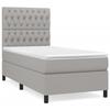 3141977 vidaXL Lit à sommier tapissier et matelas Gris clair 90x190 cm Tissu