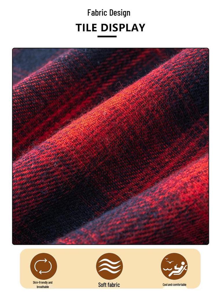 Men's Retro Plaid Long Sleeve Shirt - Casual Fashion Jacket for Autumn and Spring